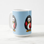 Cute Valentijnsdag Penguin Funny Cartoon Koffiemok (Voorkant links)