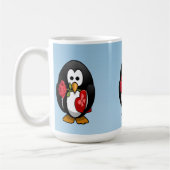 Cute Valentijnsdag Penguin Funny Cartoon Koffiemok (Links)