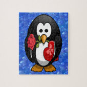 Cute Valentijnsdag Penguin Funny Cartoon Legpuzzel (Verticaal)