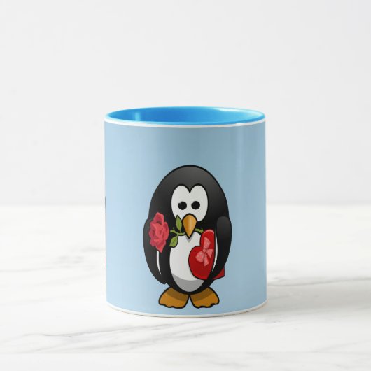 Cute Valentijnsdag Penguin Funny Cartoon Mok (Midden)