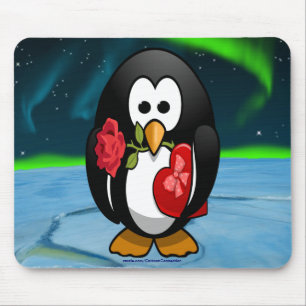 Cute Valentijnsdag Penguin Funny Cartoon Muismat