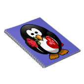 Cute Valentijnsdag Penguin Funny Cartoon Notitieboek (Rechterzijde)