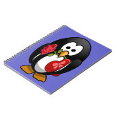 Cute Valentijnsdag Penguin Funny Cartoon Notitieboek (Linkerzijde)