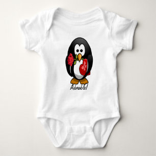 Cute Valentijnsdag Penguin Funny Cartoon Romper