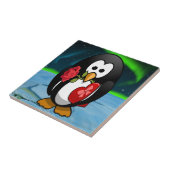 Cute Valentijnsdag Penguin Funny Cartoon Tegeltje (Zijkant)
