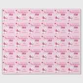 Cute Valentijnsdag Personalized Pink Elephant Cadeaupapier (Vlak)