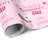 Cute Valentijnsdag Personalized Pink Elephant Cadeaupapier (Rol Hoek)