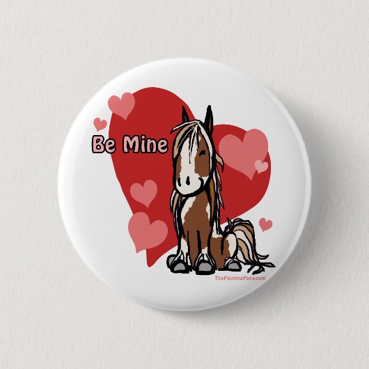 Cute Valentijnsdag Pony Ronde Button 5,7 Cm (Voorkant)