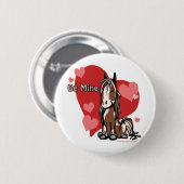 Cute Valentijnsdag Pony Ronde Button 5,7 Cm (Voorkant /achterkant)