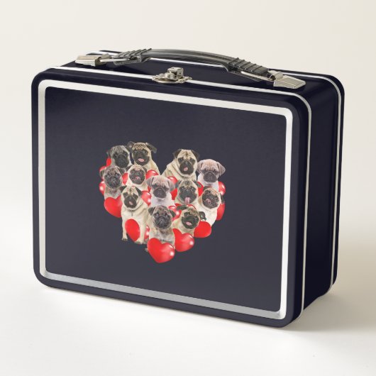 Cute Valentijnsdag Pug Dog Heart Puppy (Voorkant)