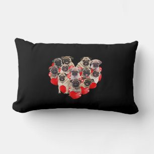 Cute Valentijnsdag Pug Dog Heart Puppy Kussen