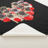Cute Valentijnsdag Pug Dog Heart Puppy Sherpa Deken (3/4)