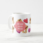 Cute Valentijnsdag Pug Pet Breed Gift Koffiemok (Voorkant links)