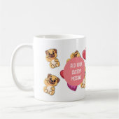 Cute Valentijnsdag Pug Pet Breed Gift Koffiemok (Links)