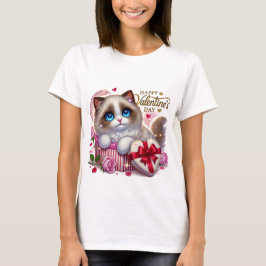 Cute Valentijnsdag Ragdoll Kat T-Shirt