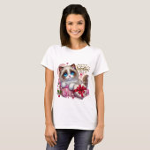 Cute Valentijnsdag Ragdoll Kat T-Shirt (Voorkant volledig)