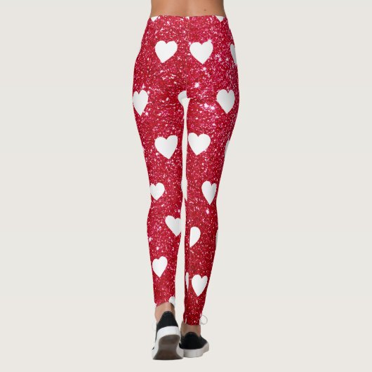 Cute Valentijnsdag Red Heart Leggings (Achterkant)