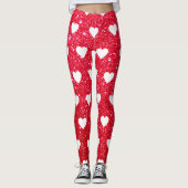 Cute Valentijnsdag Red Heart Leggings (Voorkant)