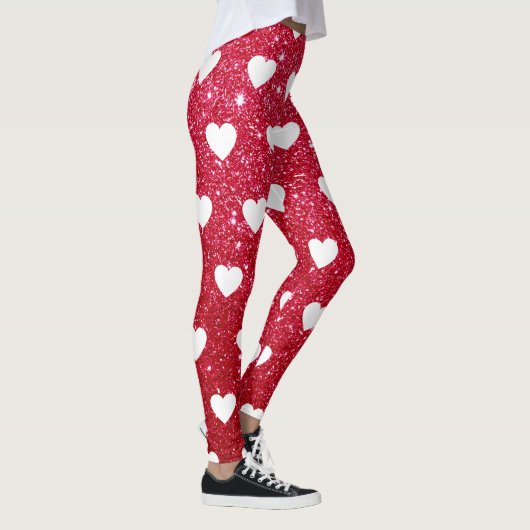 Cute Valentijnsdag Red Heart Leggings (Rechts)