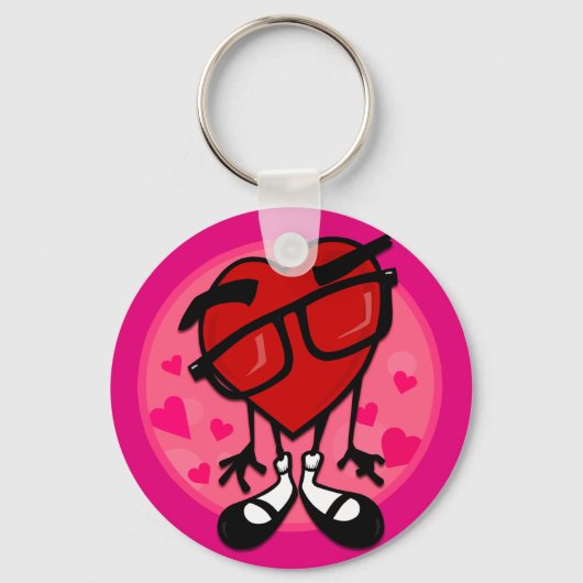 CUTE VALENTIJNSDAG RED HEART ROUND SLEUTELHANGER (Voorkant)
