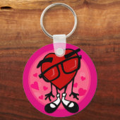 CUTE VALENTIJNSDAG RED HEART ROUND SLEUTELHANGER (Voorkant)