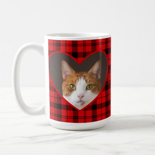 Cute Valentijnsdag Red Pset voor kattendeksels Koffiemok (Links)