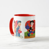  Cute Valentijnsdag, Retro 50s Kitsch Mok (Voorkant links)