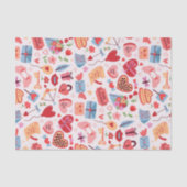 Cute Valentijnsdag Romantic Love Pattern Tissuepapier (Voorkant)