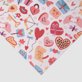 Cute Valentijnsdag Romantic Love Pattern Tissuepapier (Detail)