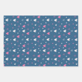 Cute Valentijnsdag Roze Blue Heart Pencil Doodle Inpakpapier Vel (Voorkant 2)