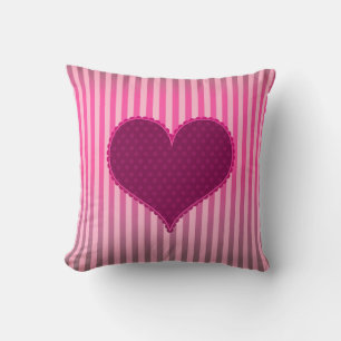 Cute Valentijnsdag Roze hartstrepen Patroon Kussen