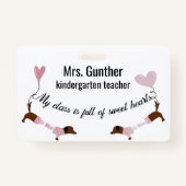 Cute Valentijnsdag School Teacher Badge (Voorkant)