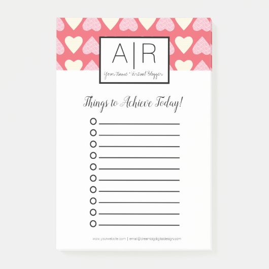 Cute Valentijnsdag Scribble Hearts Post-it® Notes (Voorkant)