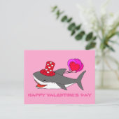 Cute Valentijnsdag Shark Briefkaart (Staand voorkant)