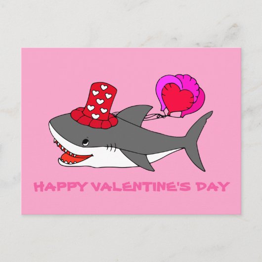 Cute Valentijnsdag Shark Briefkaart (Voorkant)