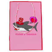 Cute Valentijnsdag Shark Medium Cadeauzakje (Voorkant)