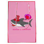 Cute Valentijnsdag Shark Medium Cadeauzakje (Achterkant)