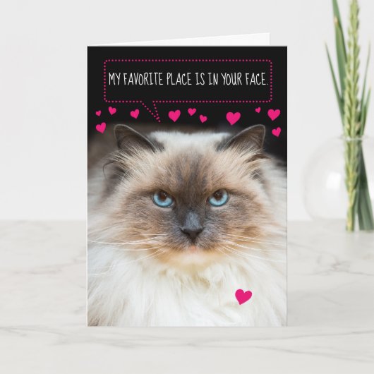 Cute Valentijnsdag Siamese Cat and Hearts Kaart (Voorkant)