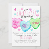 Cute Valentijnsdag snoep hart baby shower Uitnodig Kaart (Voorkant)