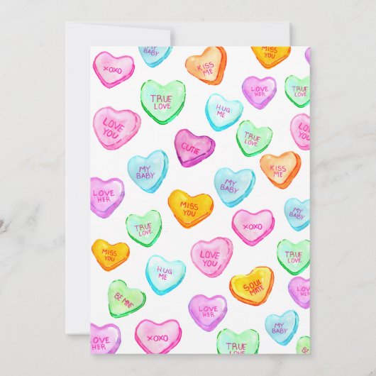 Cute Valentijnsdag snoep hart baby shower Uitnodig Kaart (Achterkant)