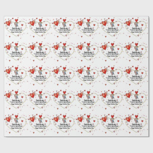 Cute Valentijnsdag stel harten aangepast Cadeaupapier