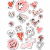 Cute Valentijnsdag Sticker (Voorkant)