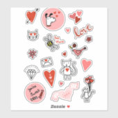 Cute Valentijnsdag Sticker (Vel)