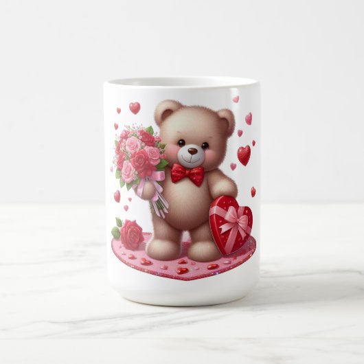Cute Valentijnsdag Teddy Bear Koffiemok (Center)