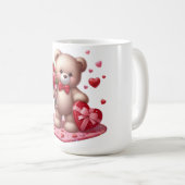 Cute Valentijnsdag Teddy Bear Koffiemok (Voorkant rechts)