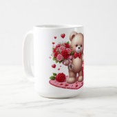 Cute Valentijnsdag Teddy Bear Koffiemok (Voorkant links)