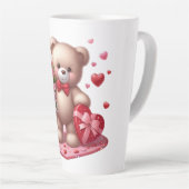 Cute Valentijnsdag Teddy Bear Latte Mok (Rechterhoek)