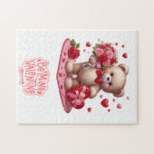 Cute Valentijnsdag Teddy Bear Legpuzzel (Horizontaal)