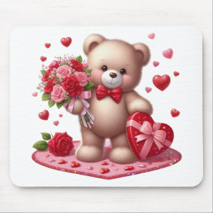 Cute Valentijnsdag Teddy Bear Muismat