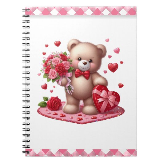 Cute Valentijnsdag Teddy Bear Notitieboek (Voorkant)